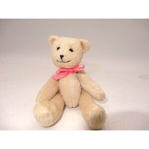 American Girl‎ Baby Teddy Bear Jointed Plush 6" with Pink Ribbon bow